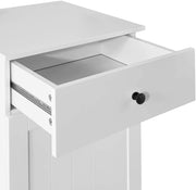 White Bathroom Cabinet with Laundry Basket and Drawer V178-85024