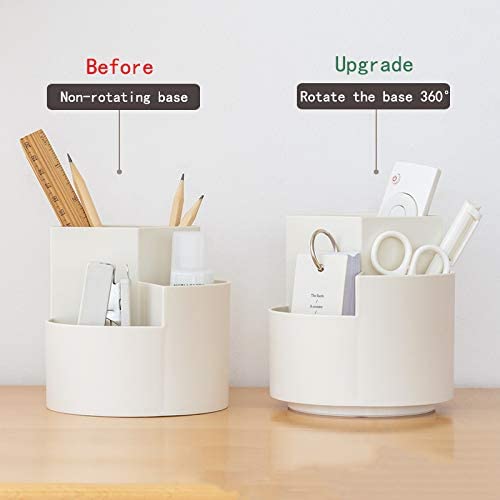 360 degree rotating multi-functional pen holder with 3 separate layer for office desk organiser (Pink) V178-85156