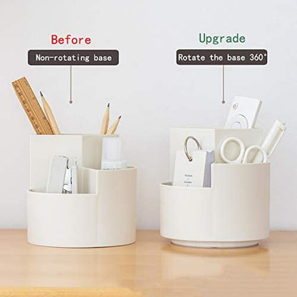 360 degree rotating multi-functional pen holder with 3 separate layer for office desk organiser (Pink) V178-85156