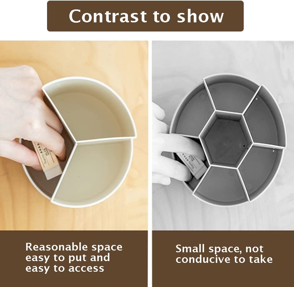 360 degree rotating multi-functional pen holder with 3 separate layer for office desk organiser (White) V178-85163