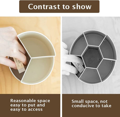 360 degree rotating multi-functional pen holder with 3 separate layer for office desk organiser (White) V178-85163