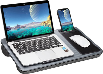 Portable Laptop Desk with Device Ledge, Mouse Pad and Phone Holder for Home Office (Silver, 40cm) V178-85361