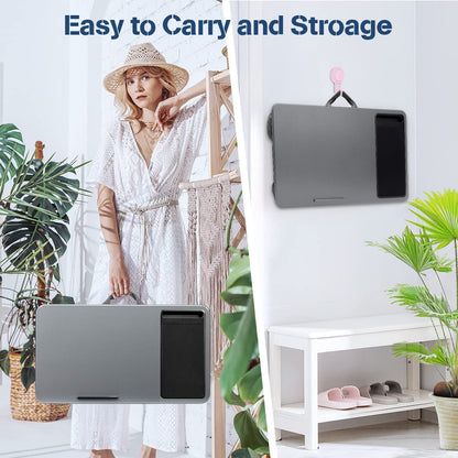 Portable Laptop Desk with Device Ledge, Mouse Pad and Phone Holder for Home Office (Silver, 40cm) V178-85361