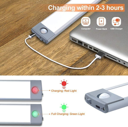 54 LED Rechargeable Under Cabinet Night Lighting for Kitchen and Bedroom (Sliver and White Light) V178-86890