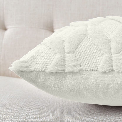 2 Pack Decorative Boho Throw Pillow Covers 45 x 45 cm (White) V178-87378