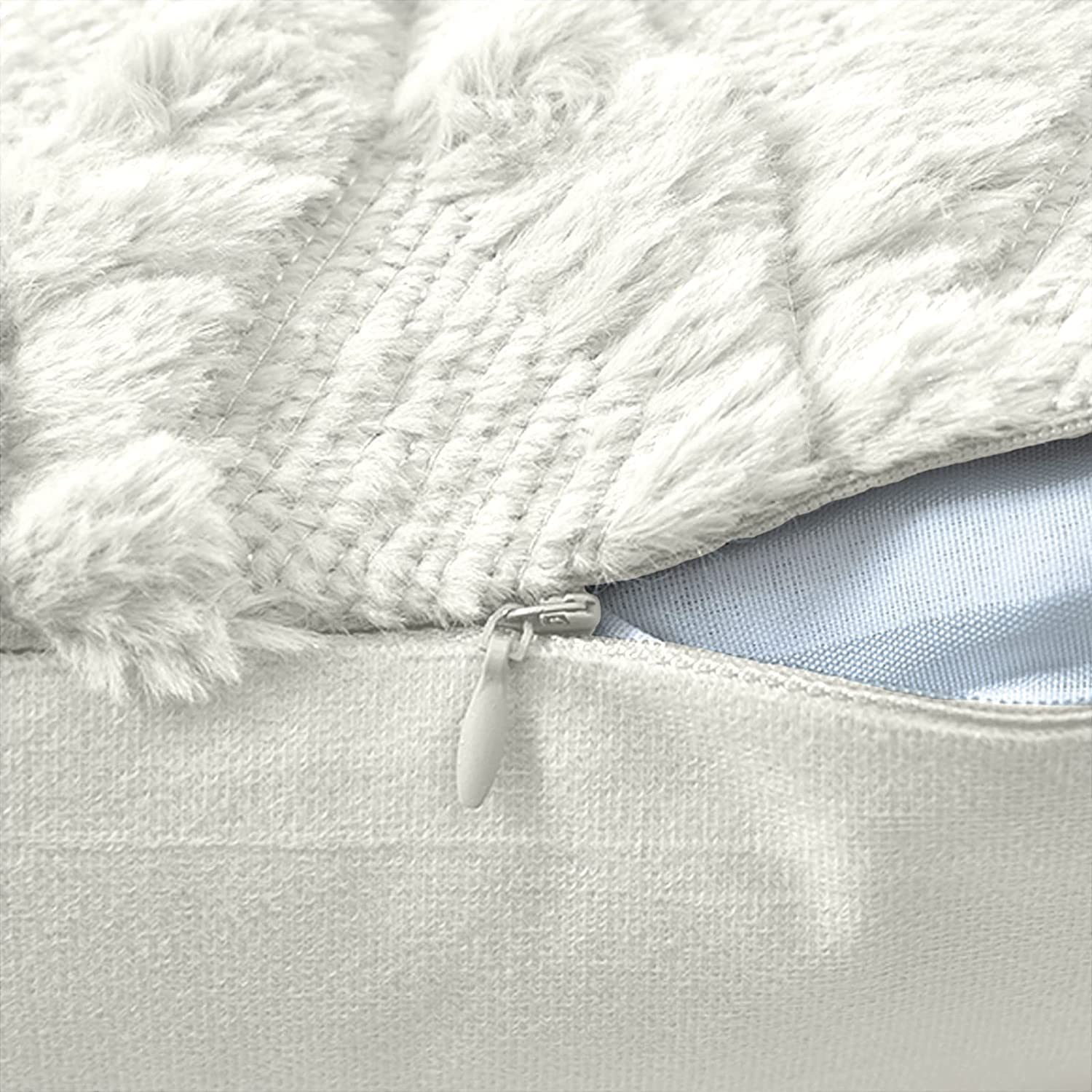2 Pack Decorative Boho Throw Pillow Covers 45 x 45 cm (White) V178-87378