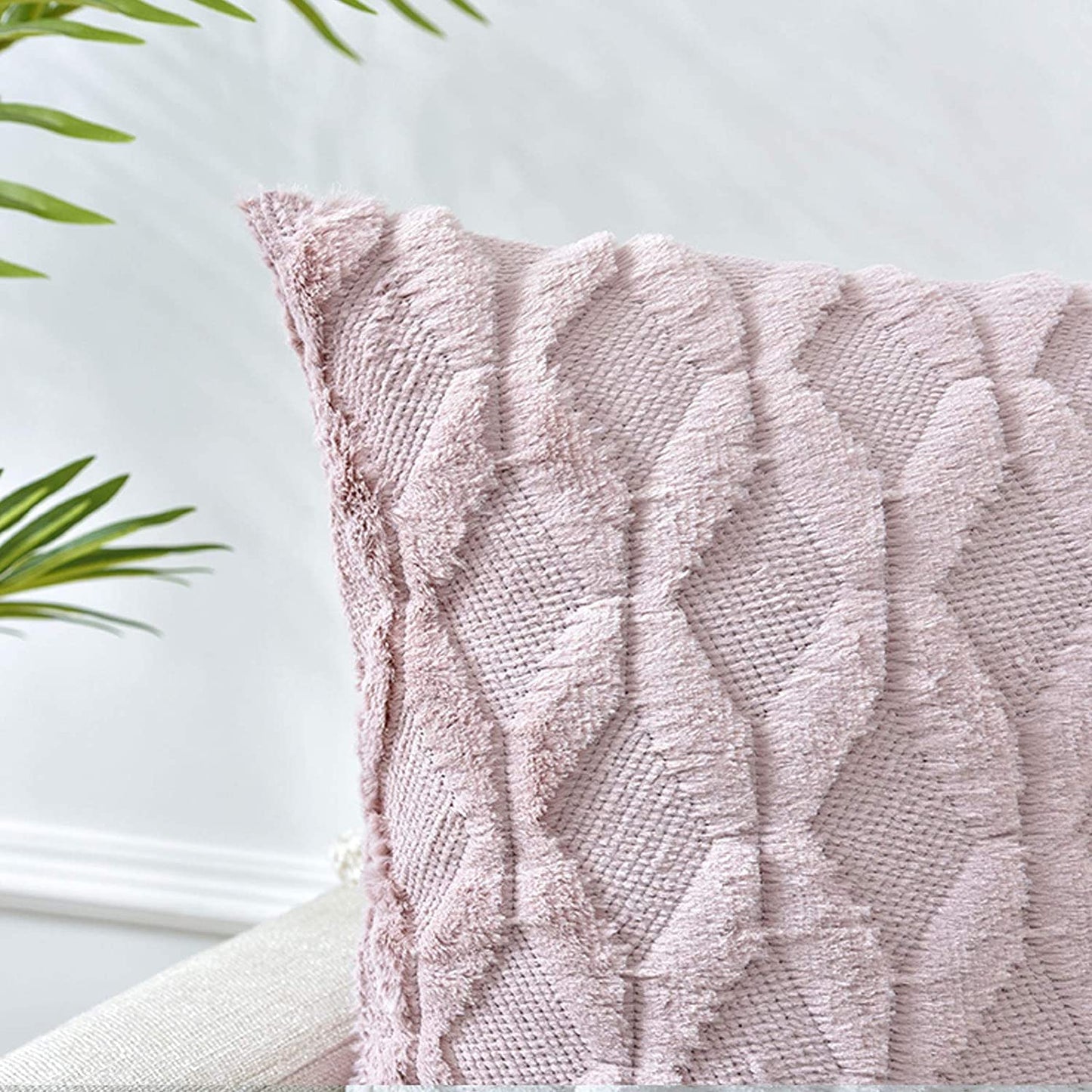 2 Pack Decorative Boho Throw Pillow Covers 45 x 45 cm (Pink) V178-87385