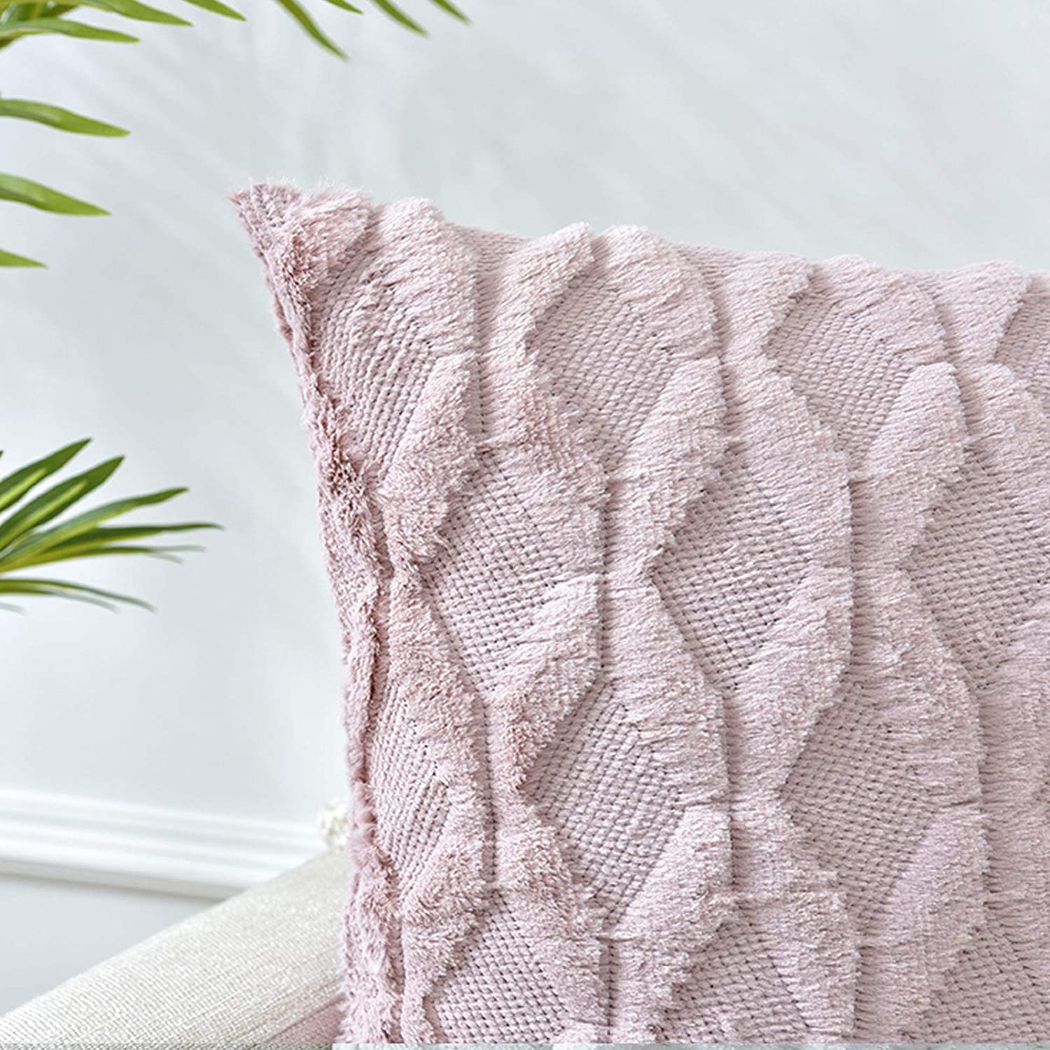 2 Pack Decorative Boho Throw Pillow Covers 45 x 45 cm (Pink) V178-87385