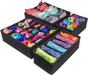 4 Pack Foldable Drawer Dividers Storage Boxes (Black) V178-87446