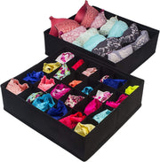 4 Pack Foldable Drawer Dividers Storage Boxes (Black) V178-87446