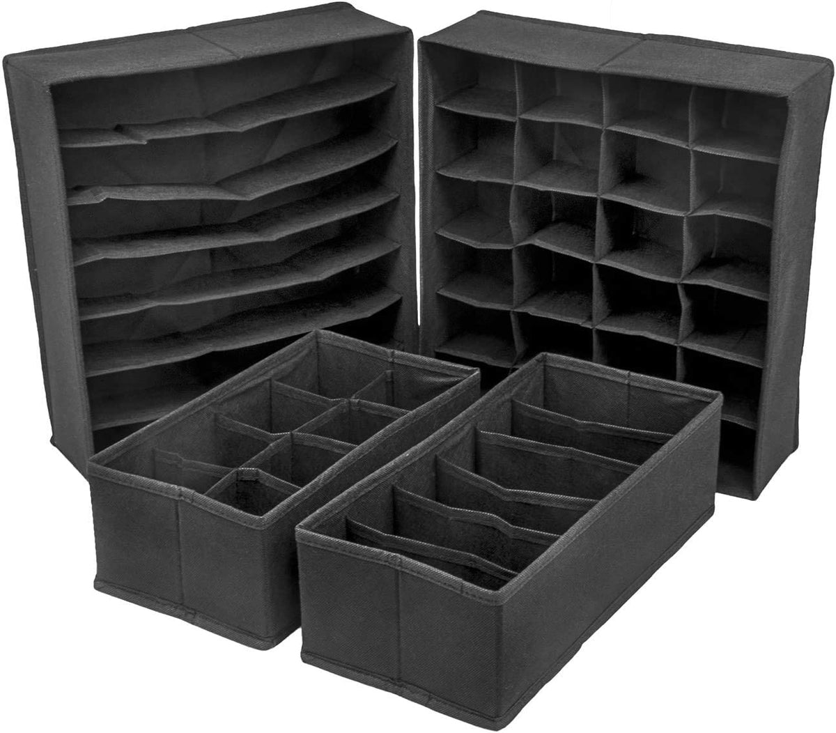 4 Pack Foldable Drawer Dividers Storage Boxes (Black) V178-87446