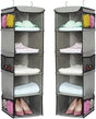 2 Pack 5 Foldable Shelf Hanging Closet Organizer Space Saver with Side Accessories Pockets for Clothes Storage V178-87460