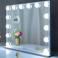 Hollywood Makeup Vanity Mirror with LED Lights and Detachable 10X Magnification Mirror (White, 62 x 51 cm) V178-88420