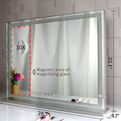 Hollywood LED Makeup Mirror with Smart Touch Control and 3 Colors Dimmable Light (72 x 56 cm) V178-89999