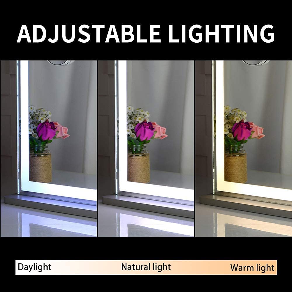 Hollywood LED Makeup Mirror with Smart Touch Control and 3 Colors Dimmable Light (72 x 56 cm) V178-89999