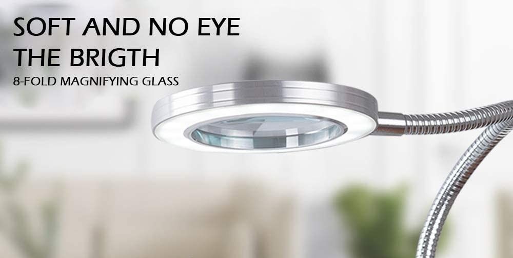 Lighting LED 8X Magnifying Lamp with Metal Clamp 360&deg; Flexible Gooseneck and USB Plug Design for Tattoo, V178-91983