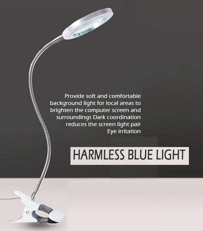 Lighting LED 8X Magnifying Lamp with Metal Clamp 360&deg; Flexible Gooseneck and USB Plug Design for Tattoo, V178-91983