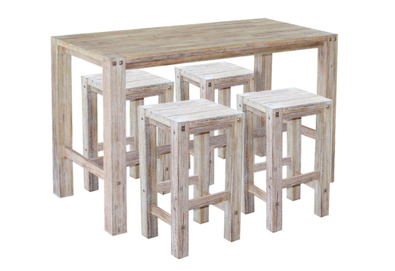 Sturdy bar table and bar stools (WHITE) V179-10621