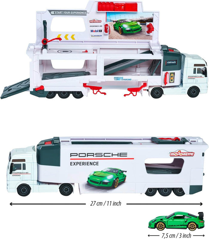 MAN TGX Porsche Experience Truck and 2 Cars 911 GT3 Taycan Playset V185-063125