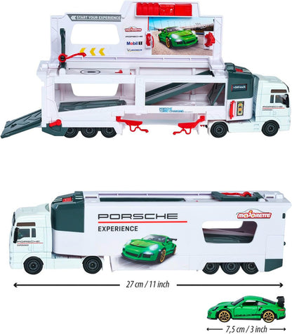 MAN TGX Porsche Experience Truck and 2 Cars 911 GT3 Taycan Playset V185-063125