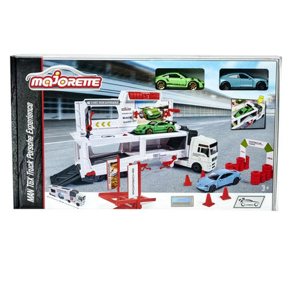 MAN TGX Porsche Experience Truck and 2 Cars 911 GT3 Taycan Playset V185-063125