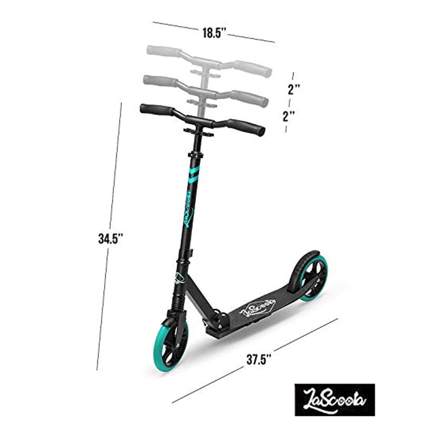 Lascoota Pulse Kick Push Commuter Scooter Teen Adult Aqua V185-252AQUA