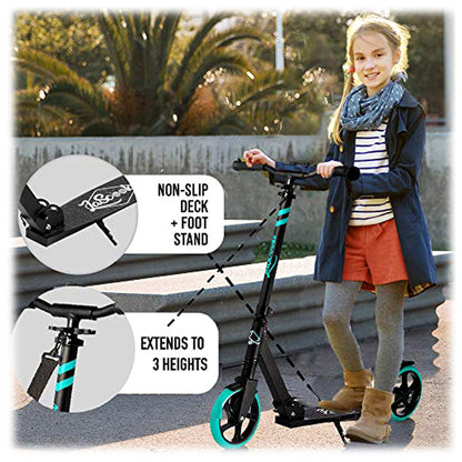 Lascoota Pulse Kick Push Commuter Scooter Teen Adult Aqua V185-252AQUA