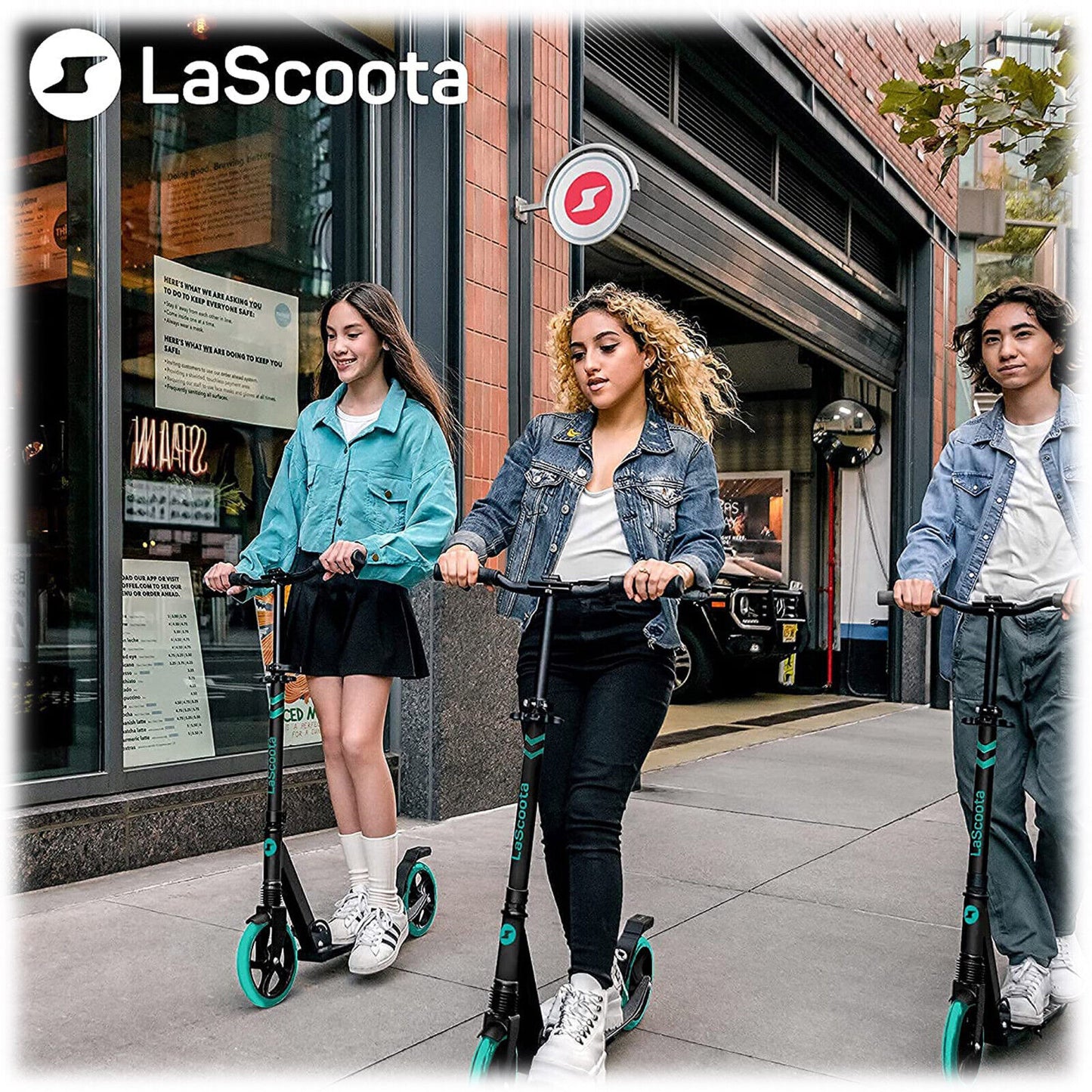 Lascoota Pulse Kick Push Commuter Scooter Teen Adult Aqua V185-252AQUA
