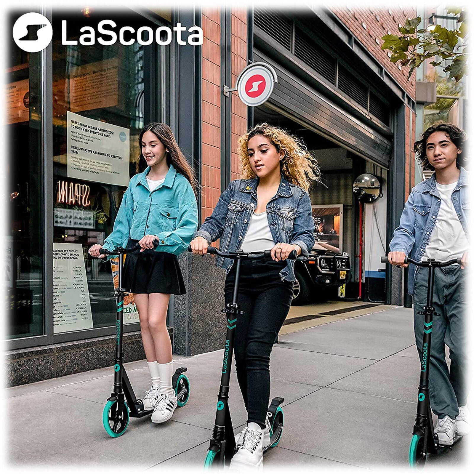 Lascoota Pulse Kick Push Commuter Scooter Teen Adult Aqua V185-252AQUA
