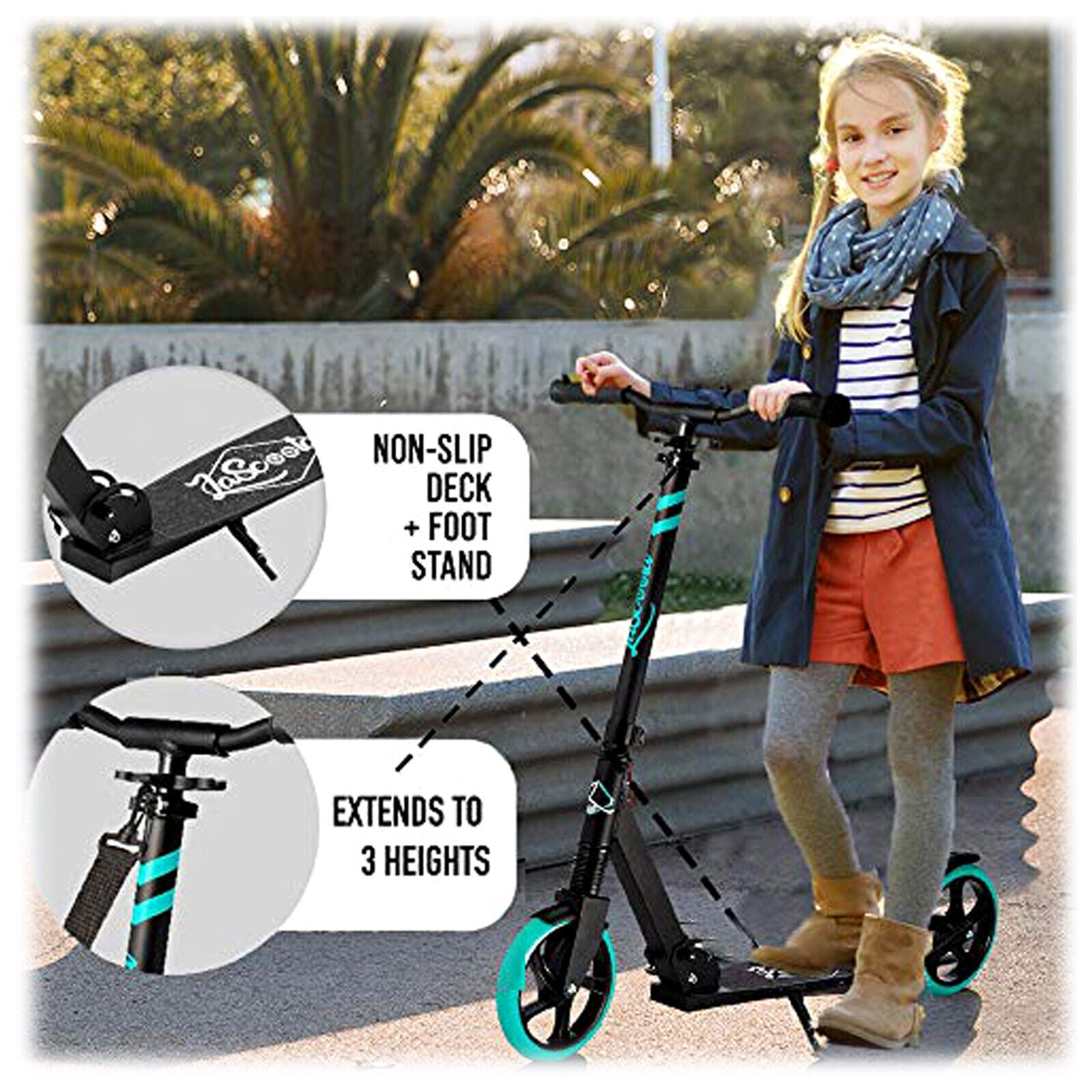 Lascoota Pulse Kick Push Commuter Scooter Teen Adult Plum V185-695844PLUM