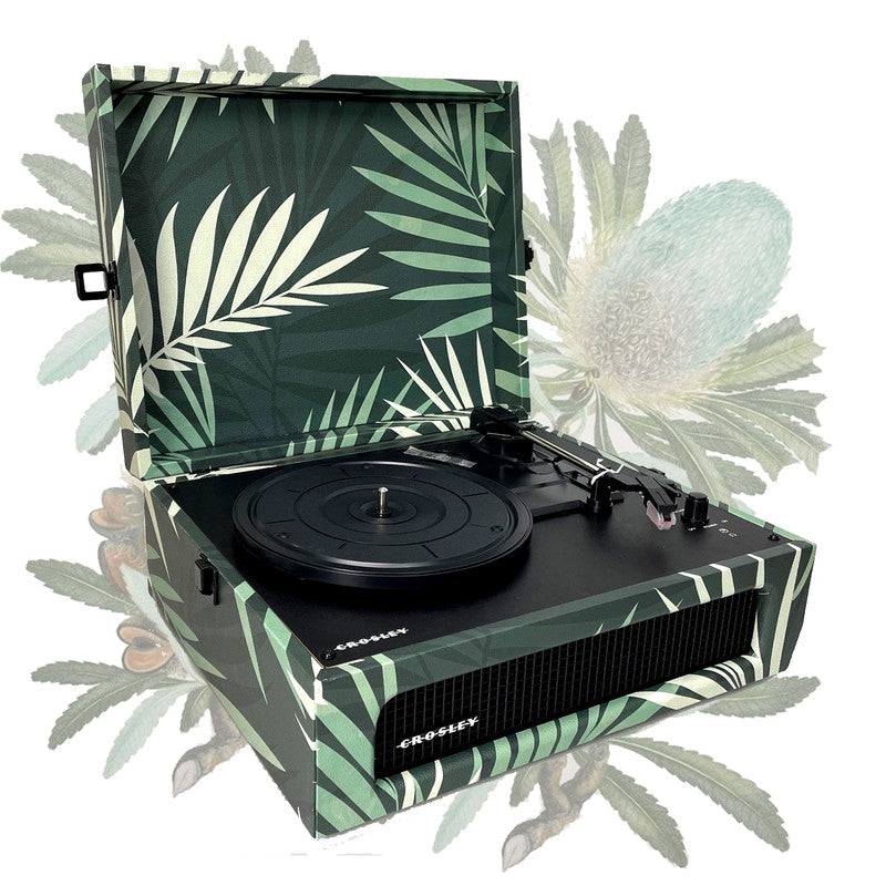 Crosley Voyager Turntable Record Player 3 Speed Bluetooth Tropical Fern Green V185-8017BO