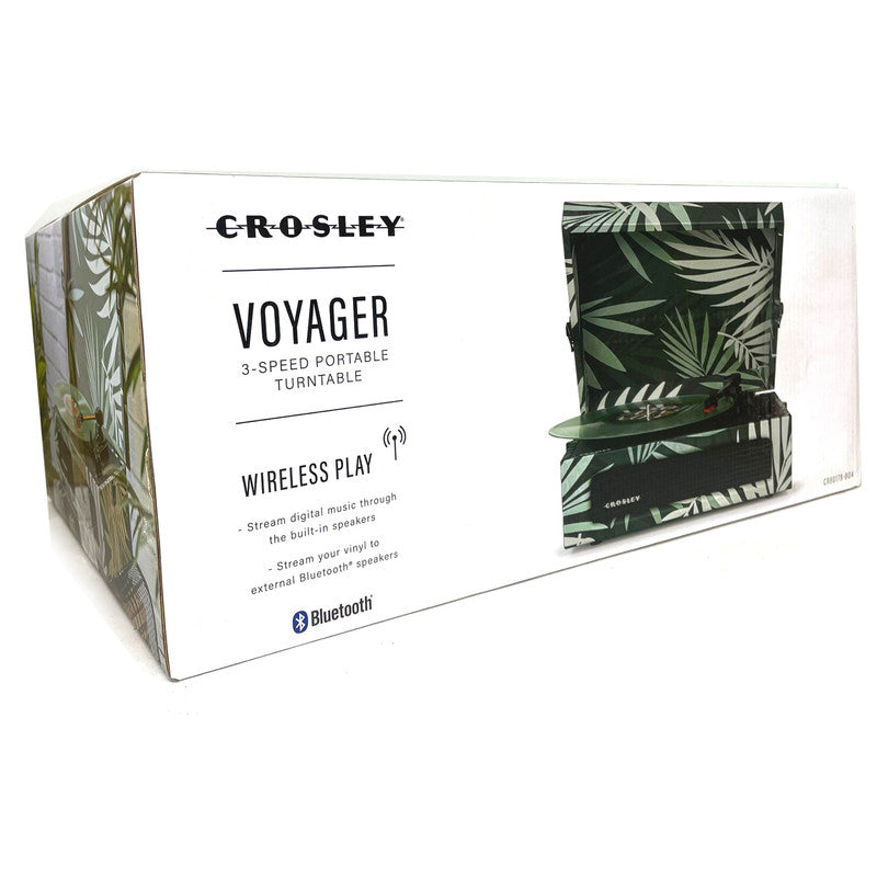 Crosley Voyager Turntable Record Player 3 Speed Bluetooth Tropical Fern Green V185-8017BO