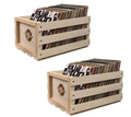Twin Pack Crosley Vinyl LP Record Storage Crate Natural Wood V185-AC1004TWINPACK