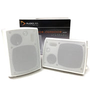 New Audioline Indoor Outdoor Speaker Pair 3-Way 4"" Bookshelf Wall / Ceiling Mount V185-AL40D