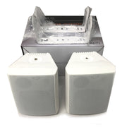New Audioline Indoor Outdoor Speaker Pair 3-Way 4"" Bookshelf Wall / Ceiling Mount V185-AL40D