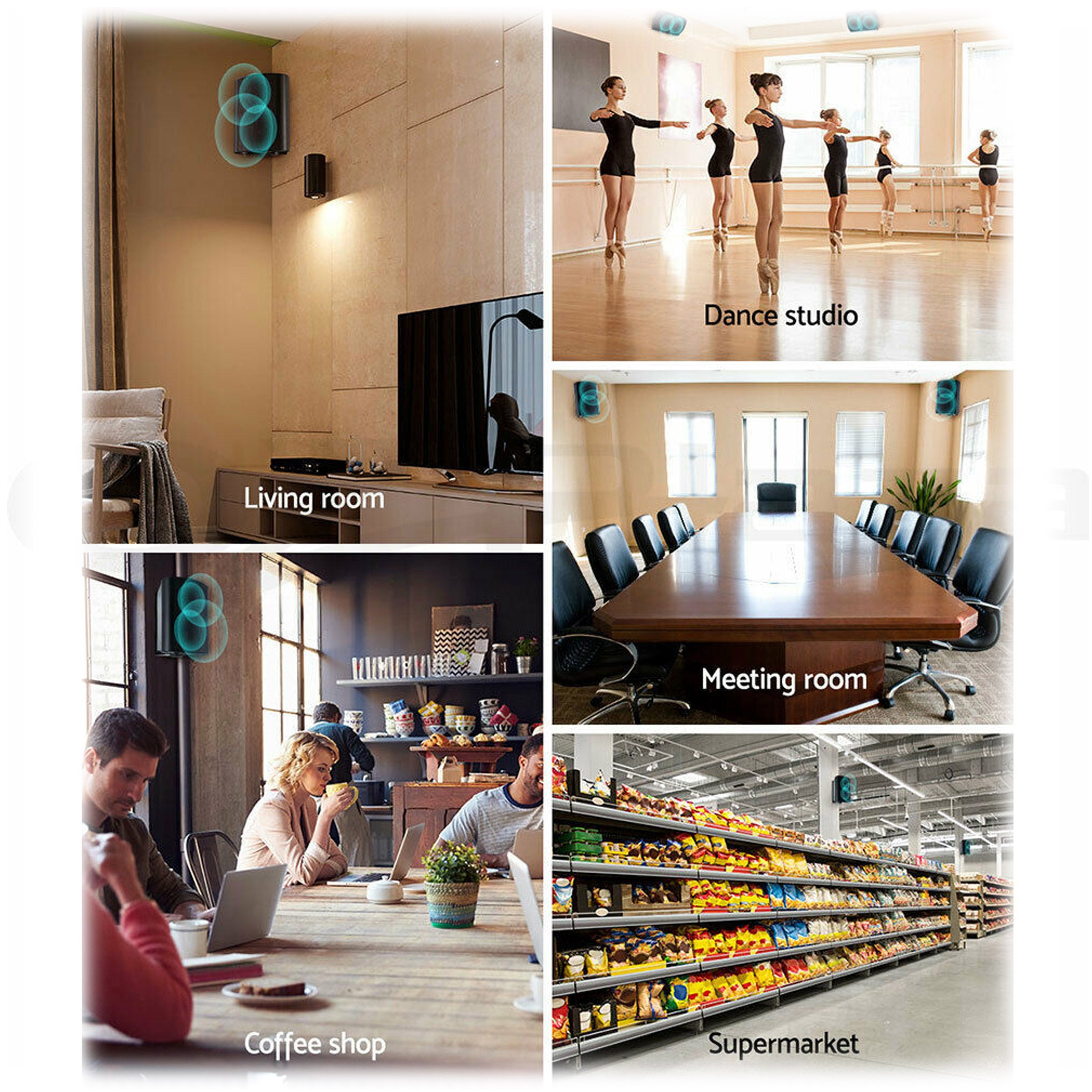New Audioline Indoor Outdoor Speaker Pair 3-Way 4"" Bookshelf Wall / Ceiling Mount V185-AL40D