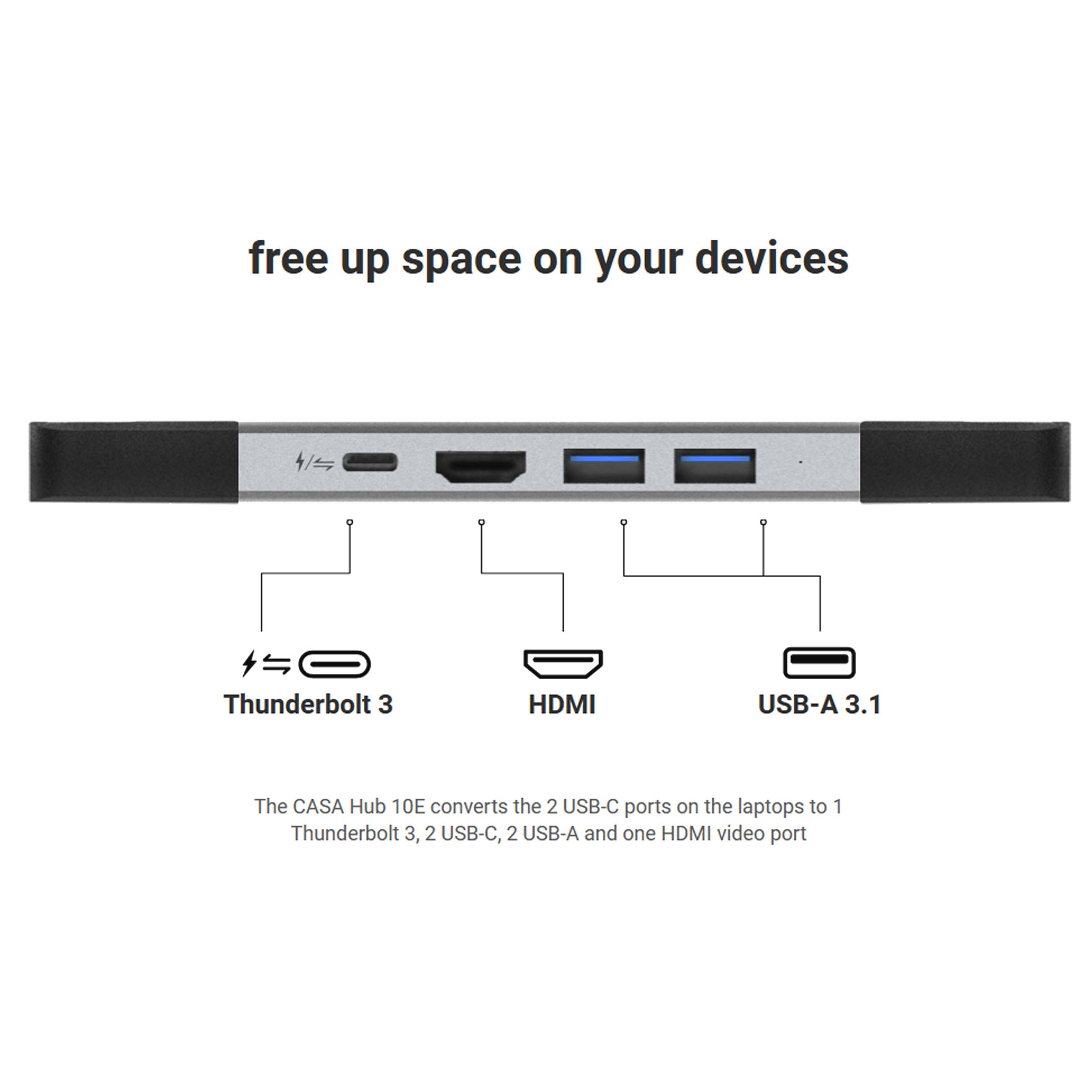 Adam Elements CASA HUB 10E SUPER DOCK USB-C TB3 8K HDMI Macbook Laptop V185-CASA10EGREY