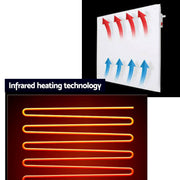 Slimline Electric Infrared Eco Panel Heater Floor/ Wall Mount White Metal 600w V185-CH03WHITE