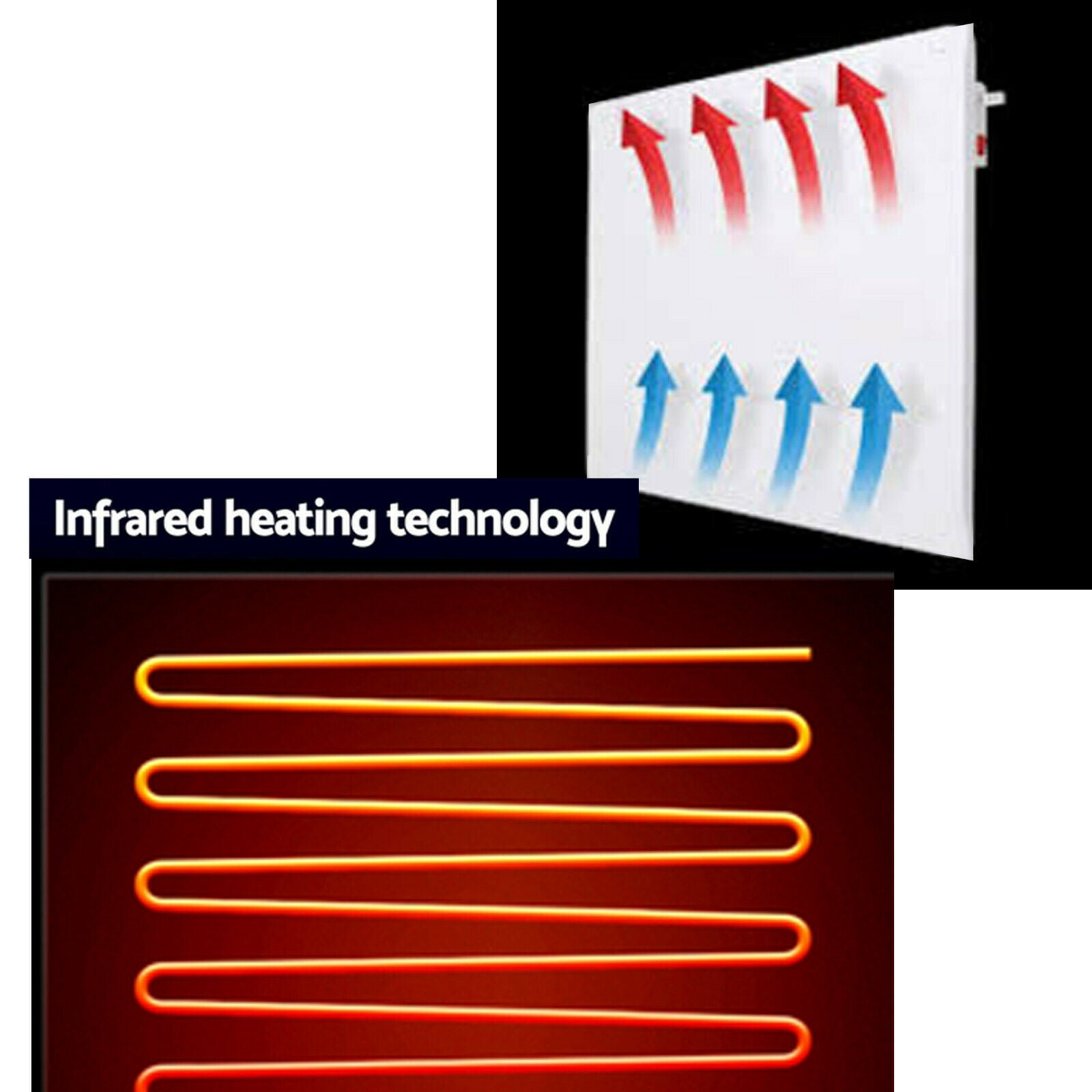 Slimline Electric Infrared Eco Panel Heater Floor/ Wall Mount White Metal 600w V185-CH03WHITE