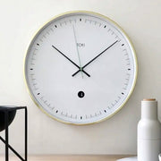 Toki Metta Brushed Gold Silent Sweep Second Wall Clock Date 40cm V185-CK10009