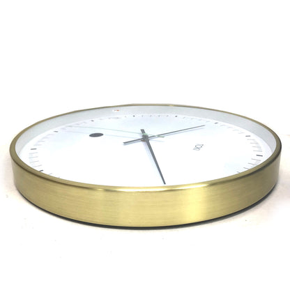 Toki Metta Brushed Gold Silent Sweep Second Wall Clock Date 40cm V185-CK10009