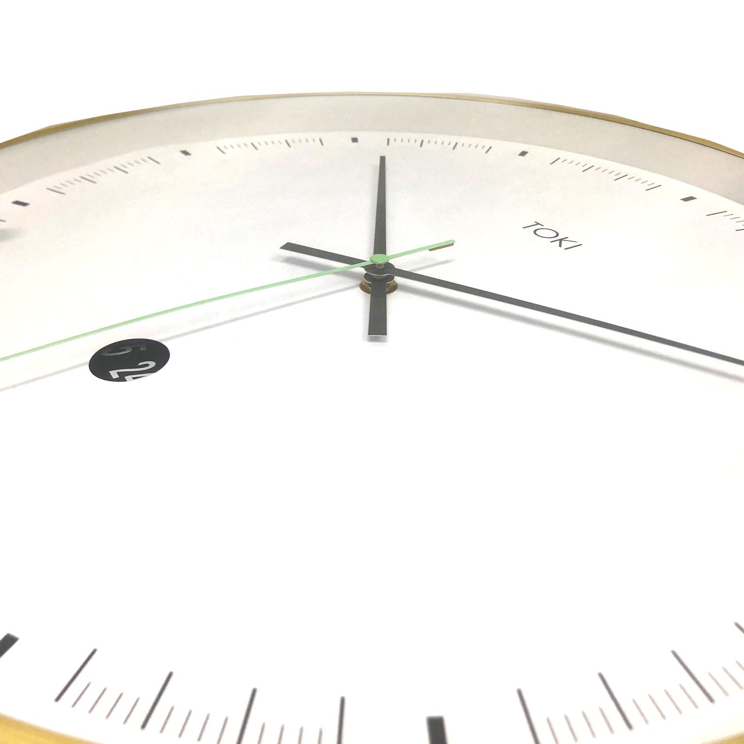 Toki Metta Brushed Gold Silent Sweep Second Wall Clock Date 40cm V185-CK10009