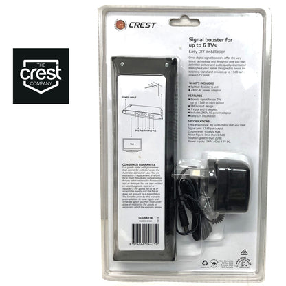 Crest UHF VHF Digital TV Signal Splitter Distributor 6 Outputs V185-CODA8216