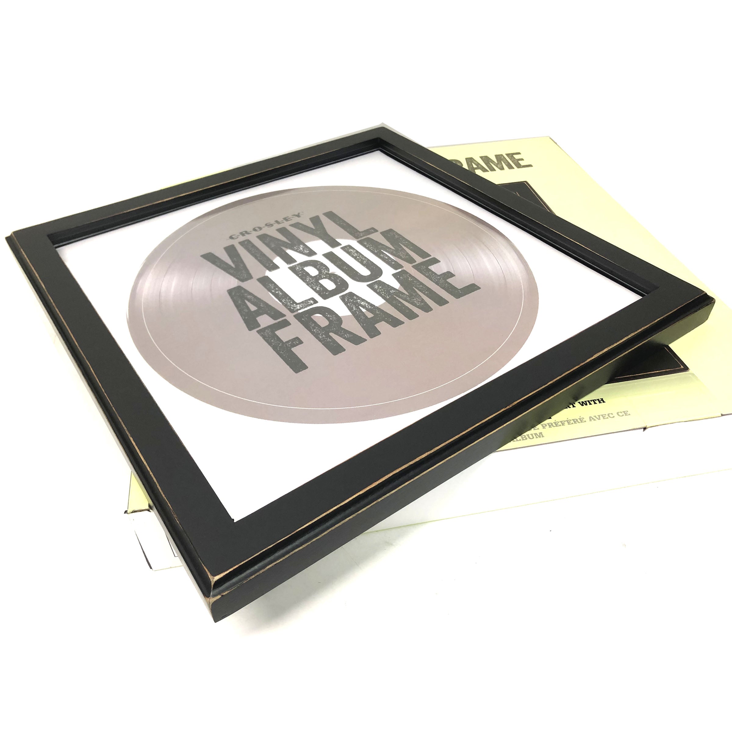 Crosley LP Vinyl Record Wall Display Wood Frame - Black V185-CR1006