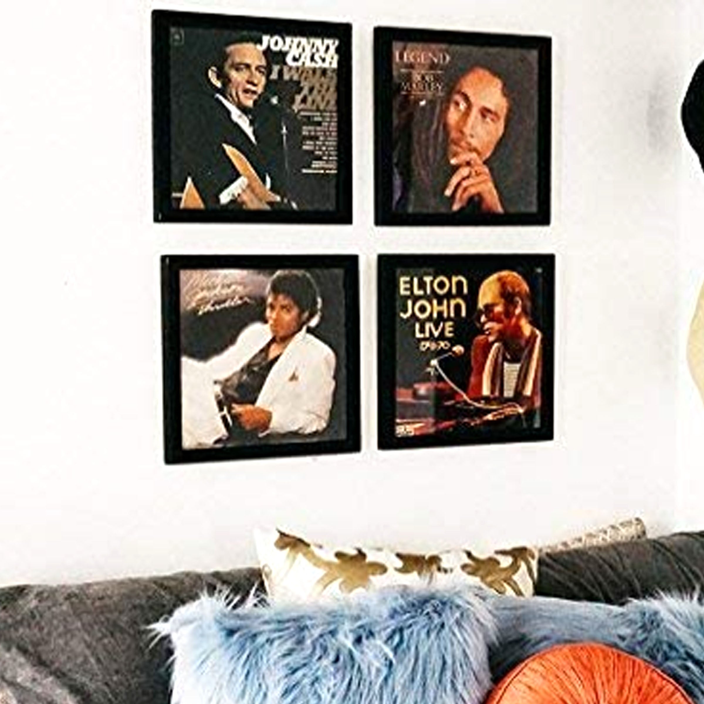 Crosley LP Vinyl Record Wall Display Wood Frame - Black V185-CR1006