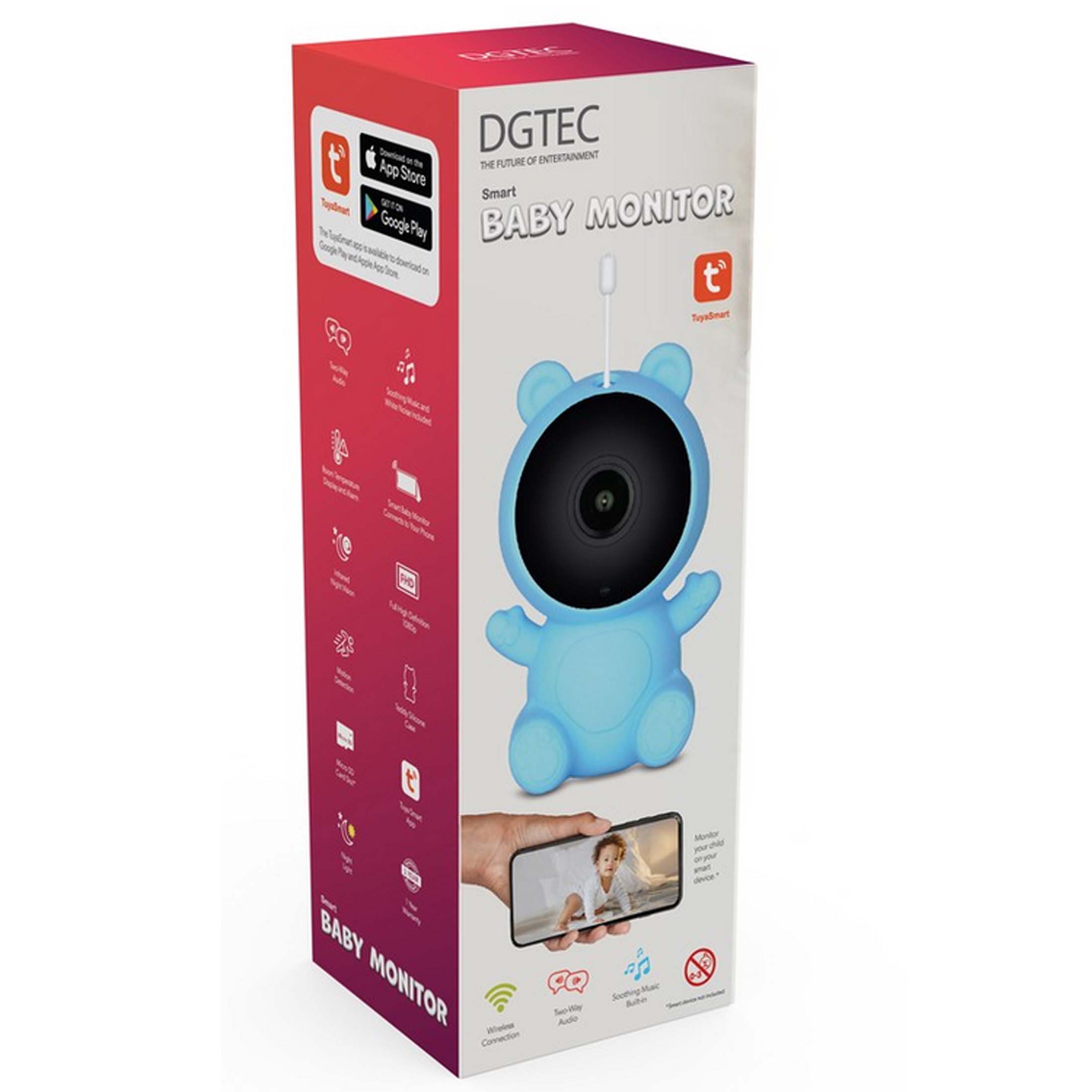 New DGTEC Teddy Smart Full HD Baby Monitor Blue iOS Android App V185-DG163BMBL