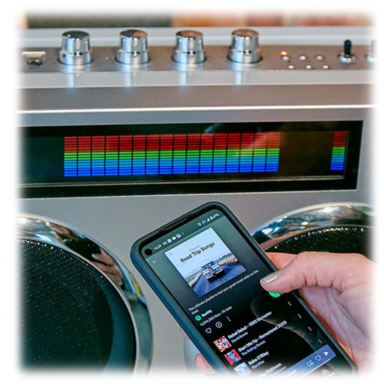GPO Manhattan Retro Boombox Style Bluetooth Party PA Speaker Portable V185-GPO928