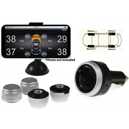 Gator DIY BT Wireless Car Tyre Pressure Monitor Monitoring System App Control TPM iOS V185-GTPMS4BT