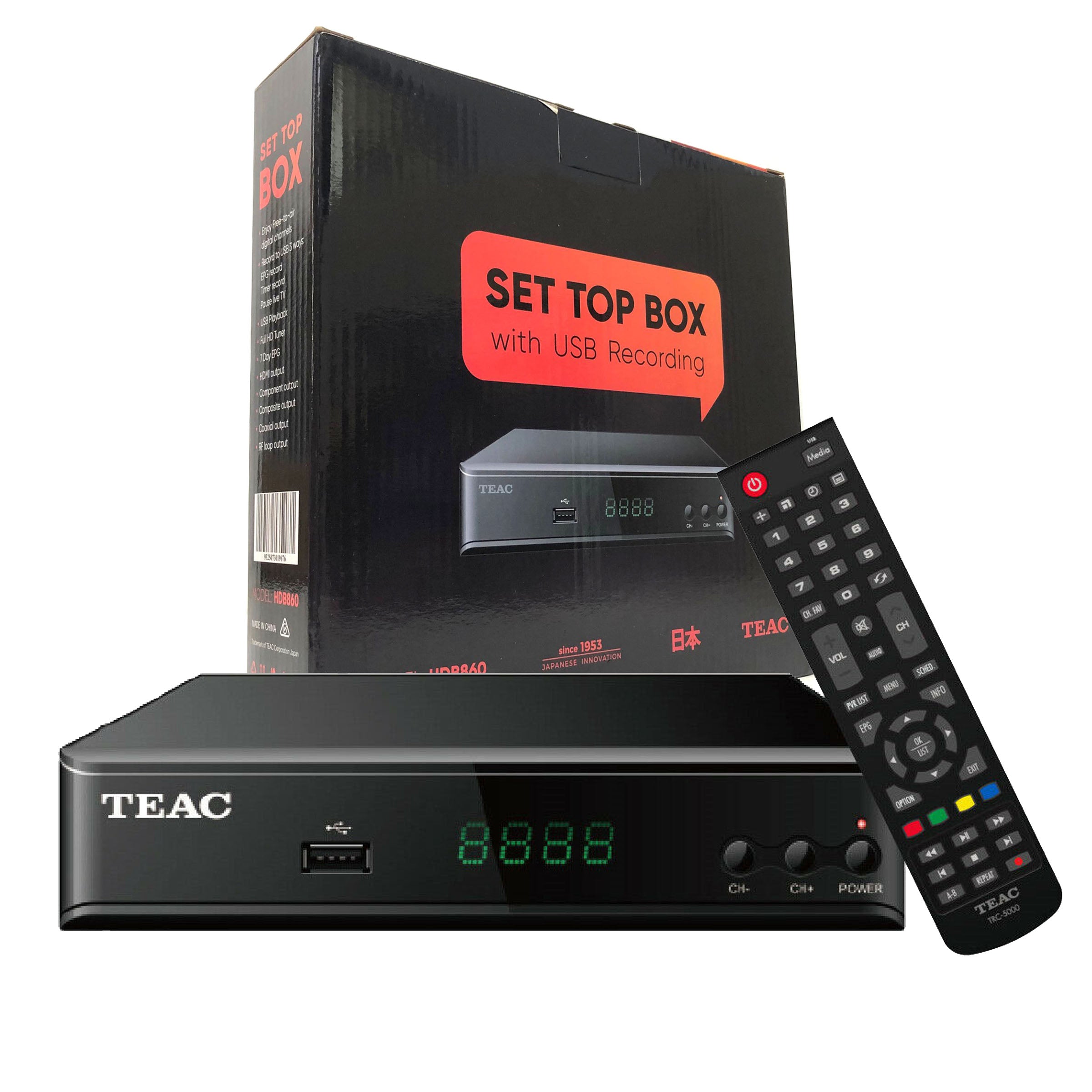 New Teac Full HD Digital TV Set Top Box DVB-T HDMI USB Recording V185-HDB860