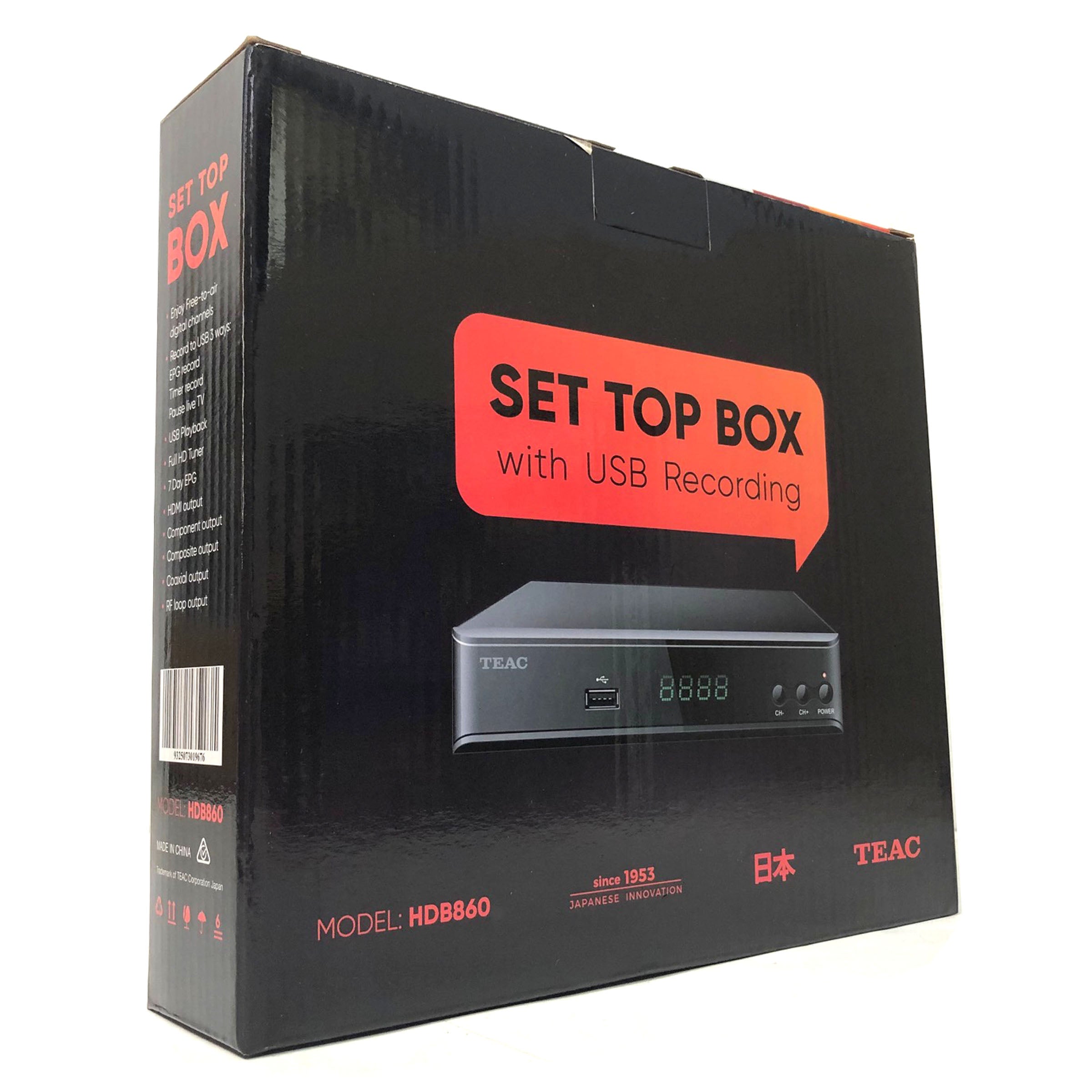 New Teac Full HD Digital TV Set Top Box DVB-T HDMI USB Recording V185-HDB860